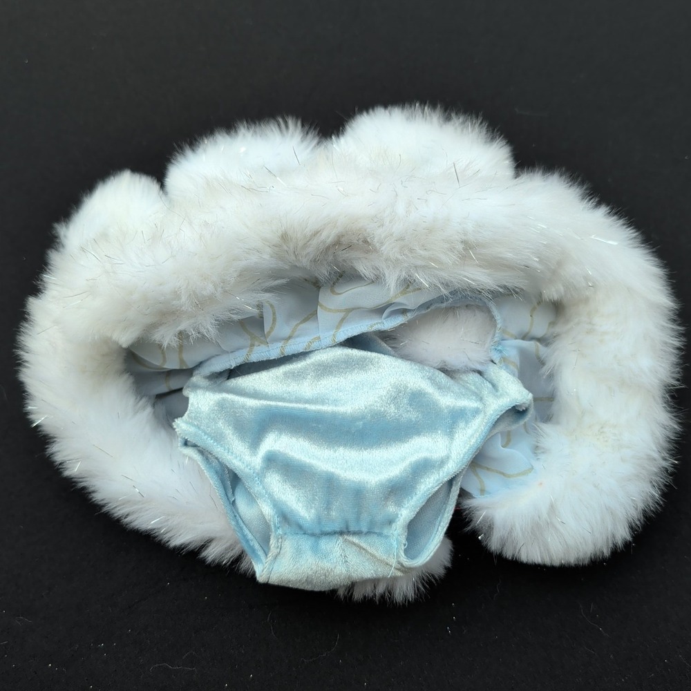 Build A Bear Blue Velvet Ice Skater Outfit Winter White Fur BABW - Picture 5 of 6